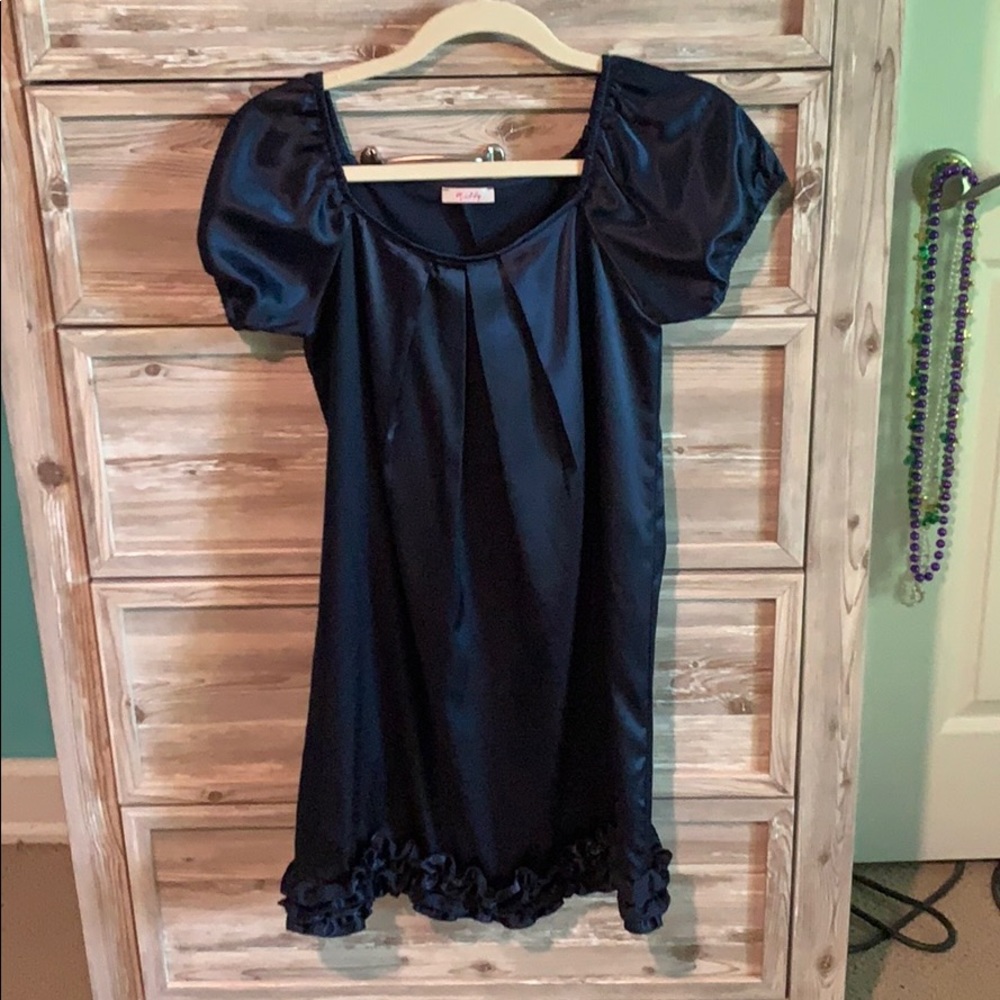 Navy silk dress